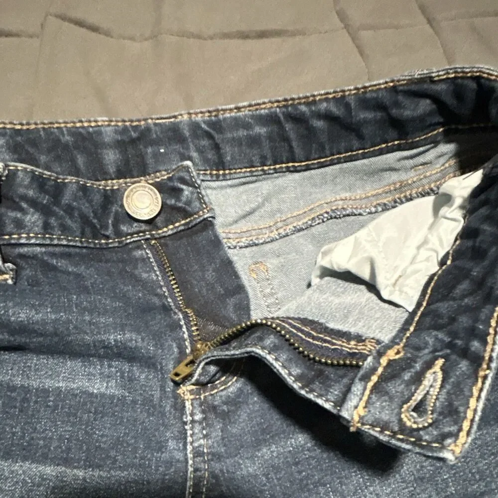 SO Girls, Medium Wash Denim, Bermuda Shorts Cuffed, 5-Pocket: Size 14